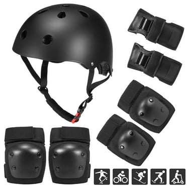 7 Set Protective Gear Outfit Kids Adjustable Helmet Knee Wrist Guard Elbow Pad 